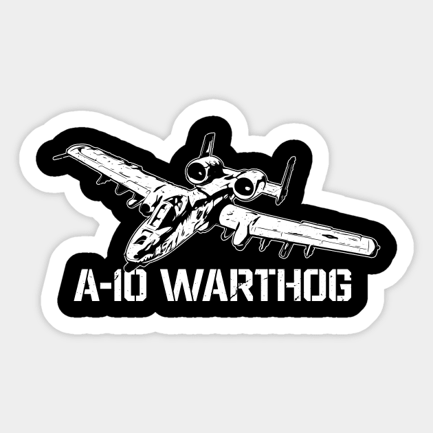 A-10 Warthog Plane  Thunderbolt 2 Aircraft Sticker by BeesTeez